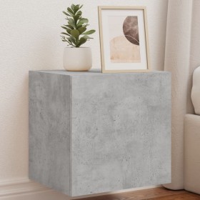 Wall-mounted TV stand with LED lights in concrete gray, 40.5x35x40 cm by , TV Furniture - Ref: Foro24-837252, Price: 41,76 €,...