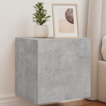 Wall-mounted TV stand with LED lights in concrete gray, 40.5x35x40 cm by , TV Furniture - Ref: Foro24-837252, Price: 41,76 €,...