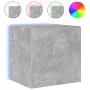 Wall-mounted TV stand with LED lights in concrete gray, 40.5x35x40 cm by , TV Furniture - Ref: Foro24-837252, Price: 41,22 €,...