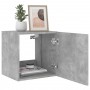 Wall-mounted TV stand with LED lights in concrete gray, 40.5x35x40 cm by , TV Furniture - Ref: Foro24-837252, Price: 41,76 €,...