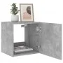Wall-mounted TV stand with LED lights in concrete gray, 40.5x35x40 cm by , TV Furniture - Ref: Foro24-837252, Price: 41,22 €,...