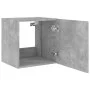 Wall-mounted TV stand with LED lights in concrete gray, 40.5x35x40 cm by , TV Furniture - Ref: Foro24-837252, Price: 41,22 €,...