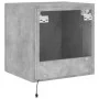 Wall-mounted TV stand with LED lights in concrete gray, 40.5x35x40 cm by , TV Furniture - Ref: Foro24-837252, Price: 41,22 €,...