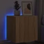 Wall-mounted TV stand with LED lights Sonoma oak 40.5x35x40 cm by , TV Furniture - Ref: Foro24-837250, Price: 41,78 €, Discou...