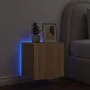 Wall-mounted TV stand with LED lights Sonoma oak 40.5x35x40 cm by , TV Furniture - Ref: Foro24-837250, Price: 41,78 €, Discou...