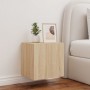 Mueble de TV de pared con luces LED roble Sonoma 40,5x35x40 cm de , Muebles TV - Ref: Foro24-837250, Precio: 42,27 €, Descuen...