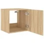 Wall-mounted TV stand with LED lights Sonoma oak 40.5x35x40 cm by , TV Furniture - Ref: Foro24-837250, Price: 41,78 €, Discou...
