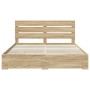 Estructura de cama con cajón Roble Sonoma 200 x 200 cm en Conjuntos de muebles | Comprar online en Foro24