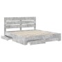 Estructura de cama con cajón Gris Concreto 200 x 200 cm en Conjuntos de muebles | Comprar online en Foro24