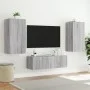 Wall-mounted TV stand with LED lights in Sonoma gray, 40.5x35x80 cm by , TV Furniture - Ref: Foro24-837265, Price: 61,96 €, D...