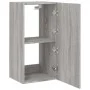 Wall-mounted TV stand with LED lights in Sonoma gray, 40.5x35x80 cm by , TV Furniture - Ref: Foro24-837265, Price: 61,96 €, D...