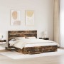 Estructura de cama con cajón Roble ahumado 200 x 200 cm en Conjuntos de muebles | Comprar online en Foro24