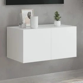 Wall-mounted TV stand with LED lights white 60x35x31 cm by , TV Furniture - Ref: Foro24-837267, Price: 46,67 €, Discount: %