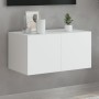 Mueble de TV de pared con luces LED blanco 60x35x31 cm de , Muebles TV - Ref: Foro24-837267, Precio: 47,20 €, Descuento: %