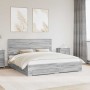 Estructura de cama con cajón Gris Sonoma 200 x 200 cm en Conjuntos de muebles | Comprar online en Foro24