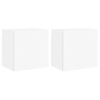 Muebles TV de pared 2 uds madera ingeniería blanco 40,5x30x40cm