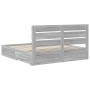 Estructura de cama con cajón Gris Sonoma 200 x 200 cm en Conjuntos de muebles | Comprar online en Foro24