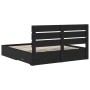 Estructura de cama con cajón Roble Negro 180 x 200 cm en Conjuntos de muebles | Comprar online en Foro24