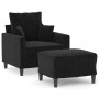 Sessel aus schwarzem Samt mit Hocker 60 cm von , Sofas - Ref: Foro24-3201102, Preis: 230,01 €, Rabatt: %