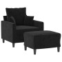 Sessel aus schwarzem Samt mit Hocker 60 cm von , Sofas - Ref: Foro24-3201102, Preis: 230,01 €, Rabatt: %