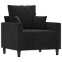 Sessel aus schwarzem Samt mit Hocker 60 cm von , Sofas - Ref: Foro24-3201102, Preis: 230,01 €, Rabatt: %