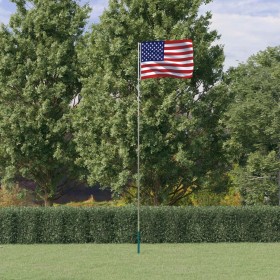 Mástil y bandera de Estados Unidos aluminio 5,55 m