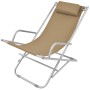 Liegestühle 2 Einheiten taupefarbener Stahlstahl von vidaXL, Liegen - Ref: Foro24-44298, Preis: 166,39 €, Rabatt: %
