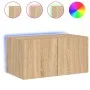 Wand-TV-Möbel mit LED-Leuchten Sonoma-Eiche 60x35x31 cm von , TV-Möbel - Ref: Foro24-837271, Preis: 45,25 €, Rabatt: %