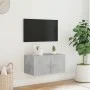 Mueble de TV de pared con luces LED gris hormigón 60x35x31 cm de , Muebles TV - Ref: Foro24-837273, Precio: 44,56 €, Descuent...