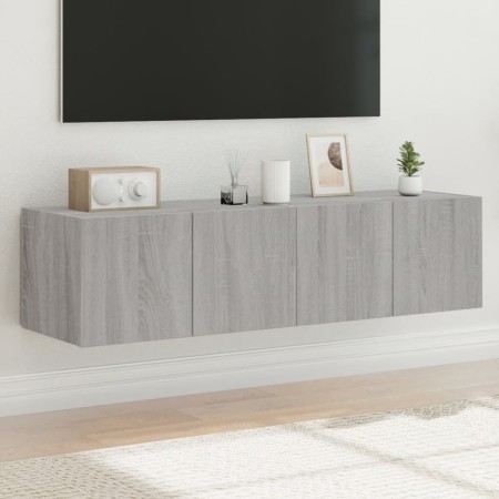 Wand-TV-Möbel mit LED-Leuchten 2 Stück Sonoma grau 60x35x31 cm von , TV-Möbel - Ref: Foro24-837278, Preis: 88,95 €, Rabatt: %