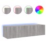 Muebles TV de pared con luces LED 2 uds gris Sonoma 60x35x31 cm de , Muebles TV - Ref: Foro24-837278, Precio: 91,51 €, Descue...