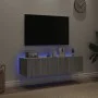 Wall-mounted TV furniture with LED lights 2 units Sonoma gray 60x35x31 cm by , TV Furniture - Ref: Foro24-837278, Price: 87,6...