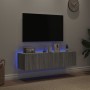 Wand-TV-Möbel mit LED-Leuchten 2 Stück Sonoma grau 60x35x31 cm von , TV-Möbel - Ref: Foro24-837278, Preis: 88,95 €, Rabatt: %