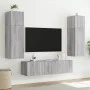 Wall-mounted TV furniture with LED lights 2 units Sonoma gray 60x35x31 cm by , TV Furniture - Ref: Foro24-837278, Price: 87,6...