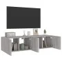 Wall-mounted TV furniture with LED lights 2 units Sonoma gray 60x35x31 cm by , TV Furniture - Ref: Foro24-837278, Price: 87,6...