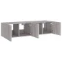 Wall-mounted TV furniture with LED lights 2 units Sonoma gray 60x35x31 cm by , TV Furniture - Ref: Foro24-837278, Price: 87,6...