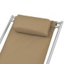 Liegestühle 2 Einheiten taupefarbener Stahlstahl von vidaXL, Liegen - Ref: Foro24-44298, Preis: 166,39 €, Rabatt: %