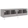 Wall-mounted TV furniture with LED lights 2 units Sonoma gray 60x35x31 cm by , TV Furniture - Ref: Foro24-837278, Price: 87,6...