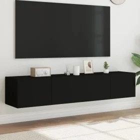 Wand-TV-Möbel mit LED-Leuchten 2 Stück schwarz 80x35x31 cm von , TV-Möbel - Ref: Foro24-837284, Preis: 115,97 €, Rabatt: %