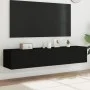 Wand-TV-Möbel mit LED-Leuchten 2 Stück schwarz 80x35x31 cm von , TV-Möbel - Ref: Foro24-837284, Preis: 115,83 €, Rabatt: %