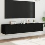 Wand-TV-Möbel mit LED-Leuchten 2 Stück schwarz 80x35x31 cm von , TV-Möbel - Ref: Foro24-837284, Preis: 117,45 €, Rabatt: %