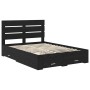 Estructura de cama con cajón Roble Negro 160 x 200 cm en Conjuntos de muebles | Comprar online en Foro24