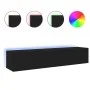 Wand-TV-Möbel mit LED-Leuchten 2 Stück schwarz 80x35x31 cm von , TV-Möbel - Ref: Foro24-837284, Preis: 115,83 €, Rabatt: %