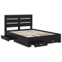 Estructura de cama con cajón Roble Negro 160 x 200 cm en Conjuntos de muebles | Comprar online en Foro24