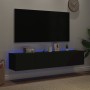 Wand-TV-Möbel mit LED-Leuchten 2 Stück schwarz 80x35x31 cm von , TV-Möbel - Ref: Foro24-837284, Preis: 117,45 €, Rabatt: %