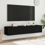 Wand-TV-Möbel mit LED-Leuchten 2 Stück schwarz 80x35x31 cm von , TV-Möbel - Ref: Foro24-837284, Preis: 117,45 €, Rabatt: %