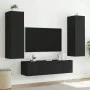 Wall-mounted TV furniture with LED lights 2 units black 80x35x31 cm by , TV Furniture - Ref: Foro24-837284, Price: 115,83 €, ...