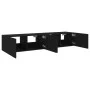 Wall-mounted TV furniture with LED lights 2 units black 80x35x31 cm by , TV Furniture - Ref: Foro24-837284, Price: 115,83 €, ...