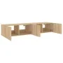 Wall-mounted TV furniture with LED lights 2 units Sonoma oak 80x35x31 cm by , TV Furniture - Ref: Foro24-837286, Price: 100,1...