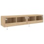 Wandfernseher Möbel LED-Leuchten 2 Stück Sonoma Eiche 80x35x31 cm von , TV-Möbel - Ref: Foro24-837286, Preis: 101,58 €, Rabat...